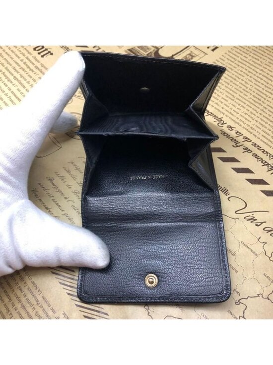 Chanel Trifold Wallet CC Logo Caviar Leather Black - Picture 6 of 16